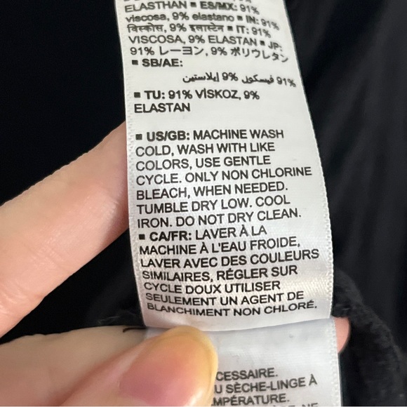 Daily Ritual Black Blouse Ribbed Balloon Bishop Sleeve Flowy Knit Modest Sz XS - Picture 9 of 10